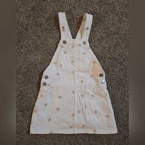 Kids Cream Overalls with Floral Pattern